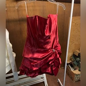 Red Satin Cocktail Dress